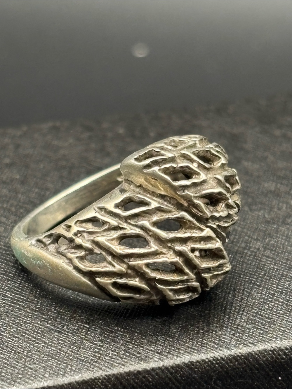 Textured Sterling Silver Sculptural Ring